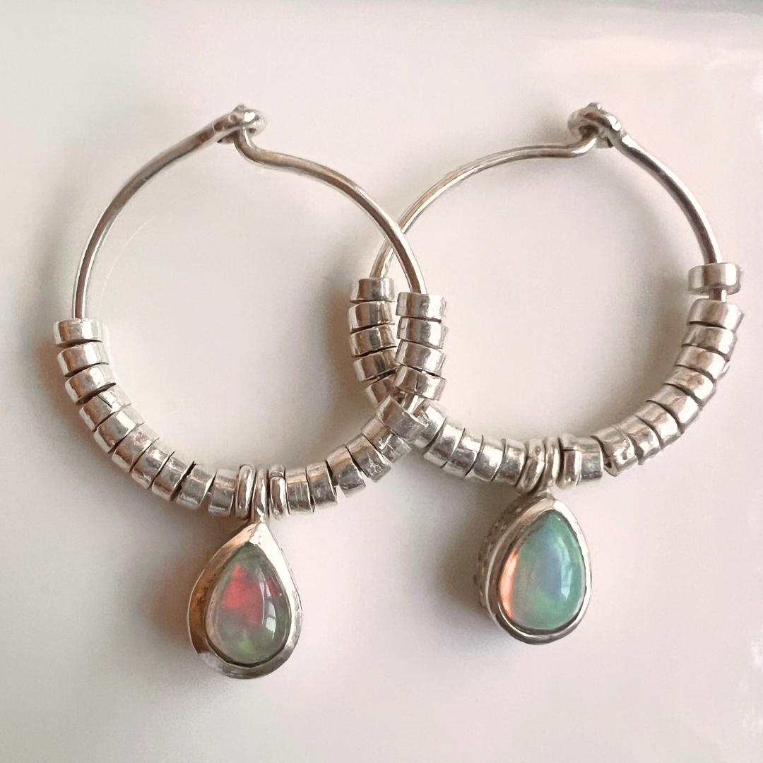 Stellar Opal Hoop Earrings