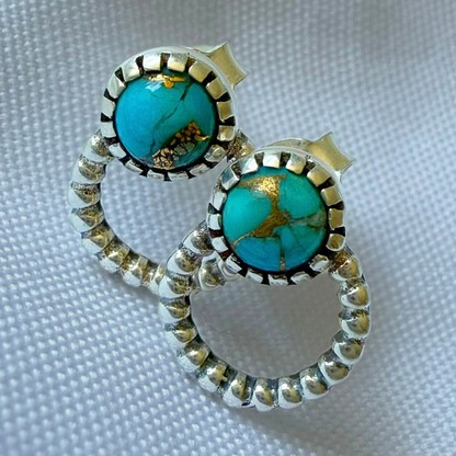 Halo Copper Turquoise Earrings