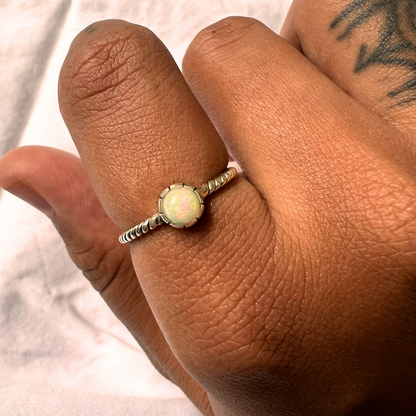 Stardust Dainty Opal Ring