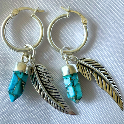 Dreamcatcher Copper Turquoise Earrings