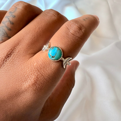 Lunar Copper Turquoise Ring