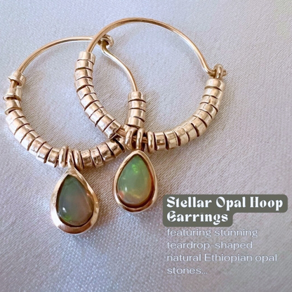 Stellar Opal Hoop Earrings