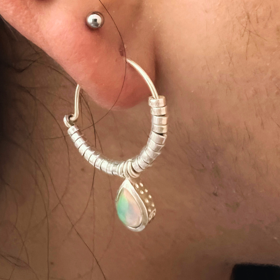 Stellar Opal Hoop Earrings