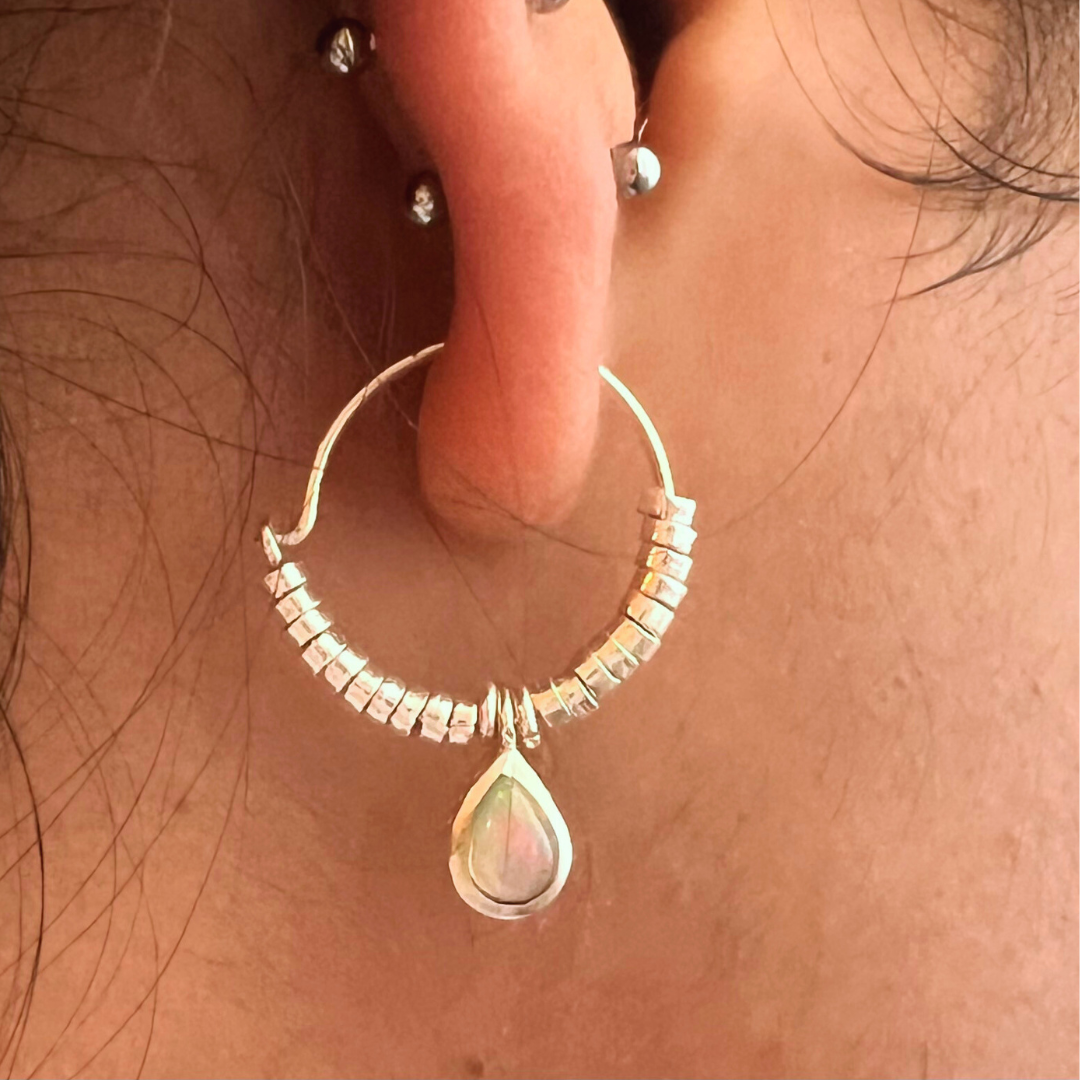 Stellar Opal Hoop Earrings