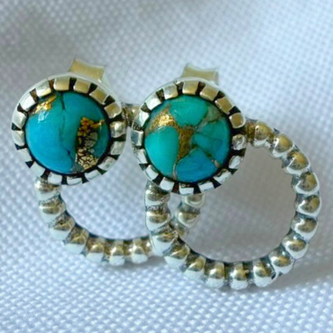 Halo Copper Turquoise Earrings