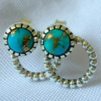 Halo Copper Turquoise Earrings