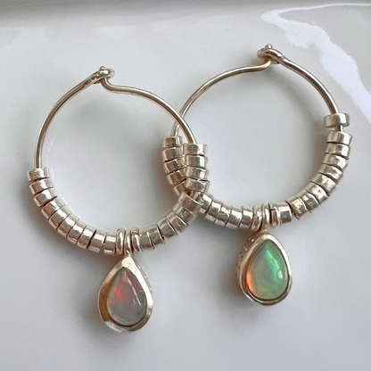 Stellar Opal Hoop Earrings