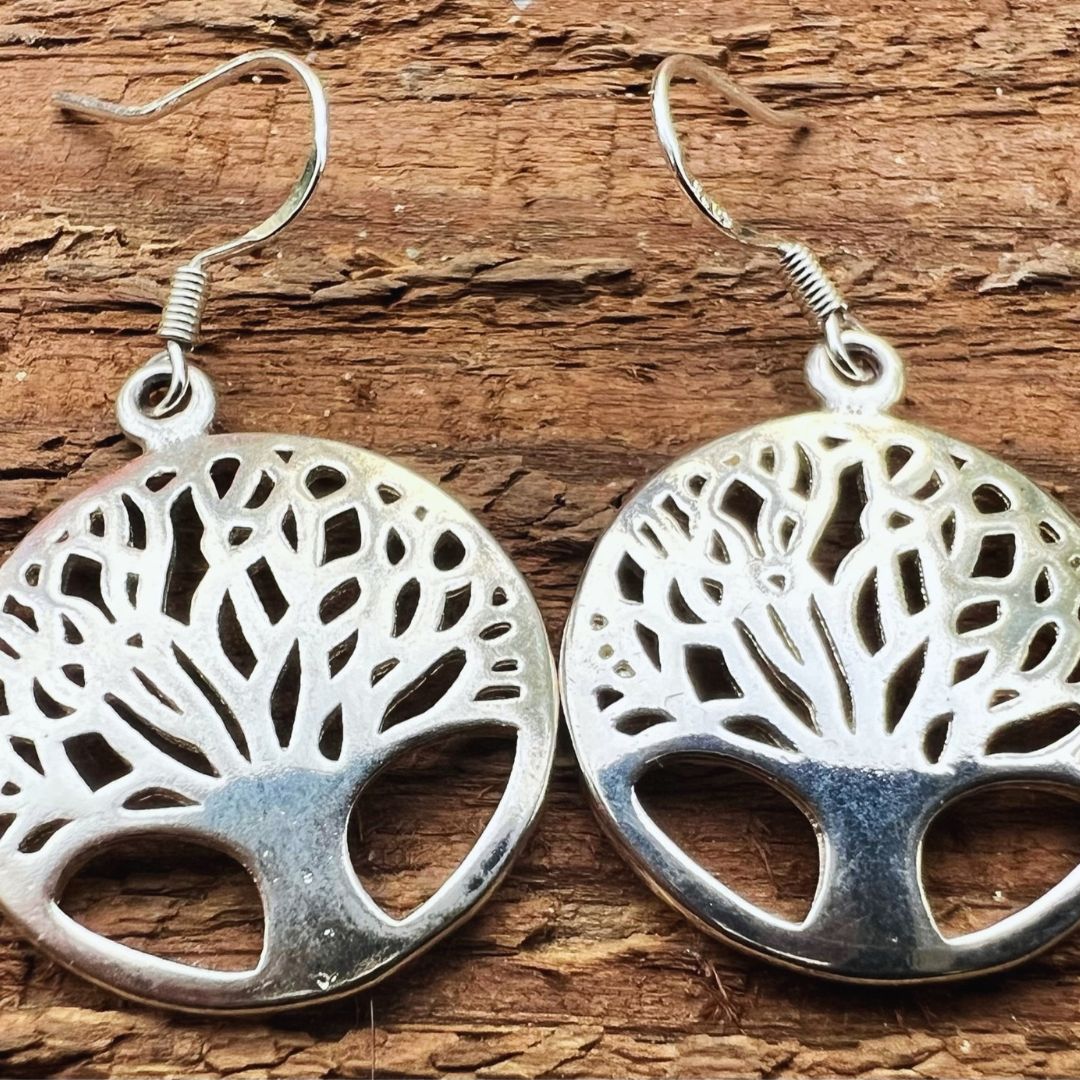 Silver Nirvana Tree Earrings