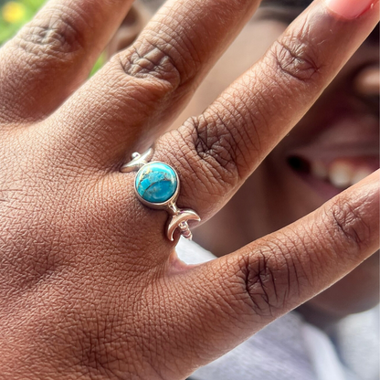 Lunar Copper Turquoise Ring