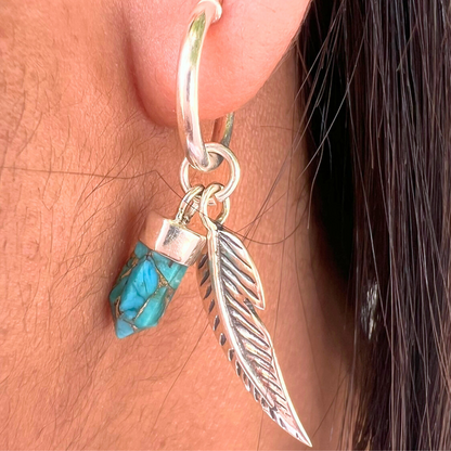 Dreamcatcher Copper Turquoise Earrings