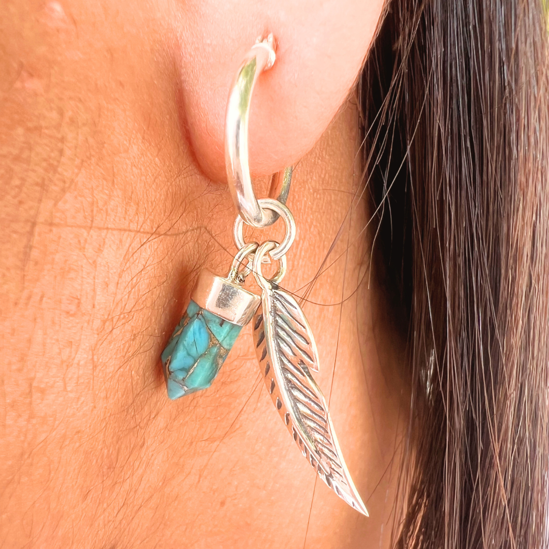 Dreamcatcher Copper Turquoise Earrings