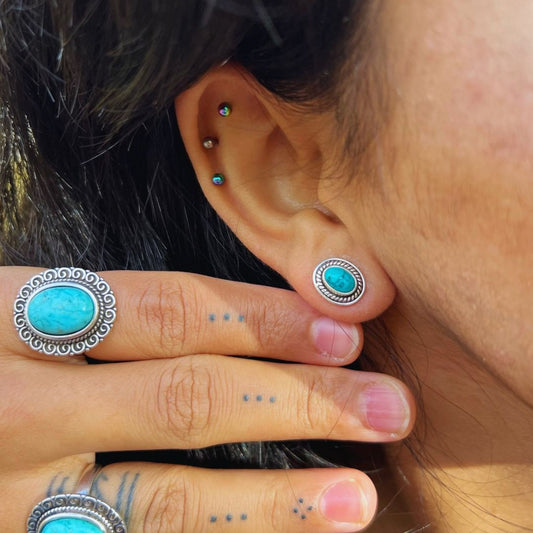 Cosmic Stardust Turquoise Earrings