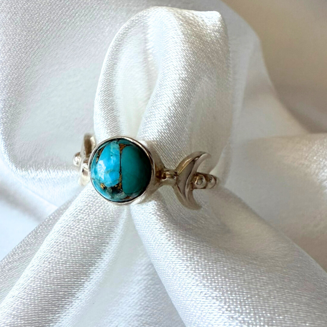 Lunar Copper Turquoise Ring