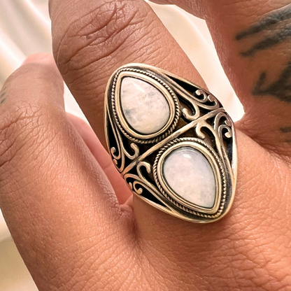 Moonstone Aurora Ring