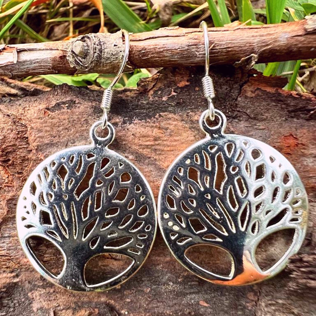 Silver Nirvana Tree Earrings