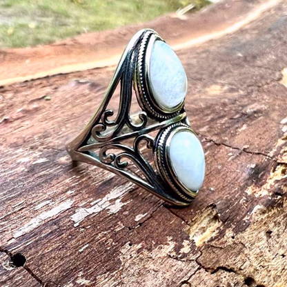 Moonstone Aurora Ring