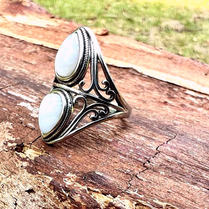 Moonstone Aurora Ring