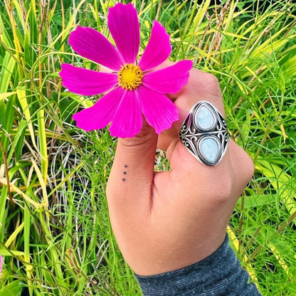 Moonstone Aurora Ring